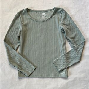 Levi's Ribbed Long Sleeve Top in Sage Green - Size L